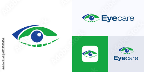 Creative modern eye health care, Logo icon design vector illustration, abstract symbol optic vision for ophthalmologist, clinic, medical and brand identity