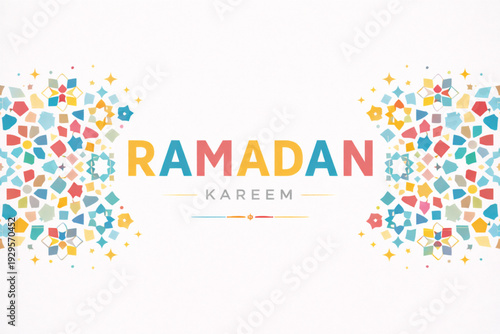 Colorful Geometric Ramadan Kareem Background Design