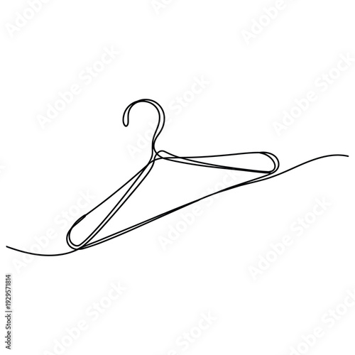 Dynamic continuous line drawing of a modern clothing hanger in motion