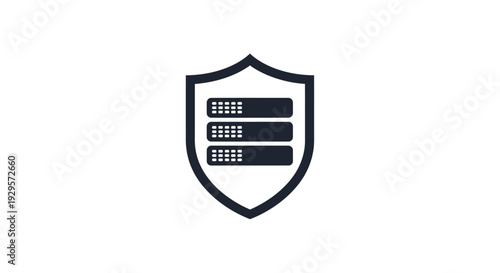 Server Security Protection Shield Icon.