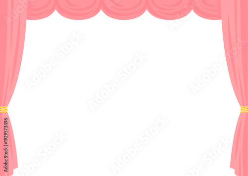 可愛い雰囲気のカーテンのイラスト