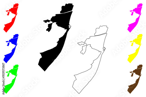 Roquetas de Mar city (Kingdom of Spain) map vector illustration, scribble sketch Roquetas de Mar map