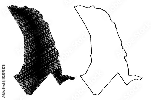 Tana River County (Republic of Kenya, Coast Province) map vector illustration, scribble sketch Tana River map