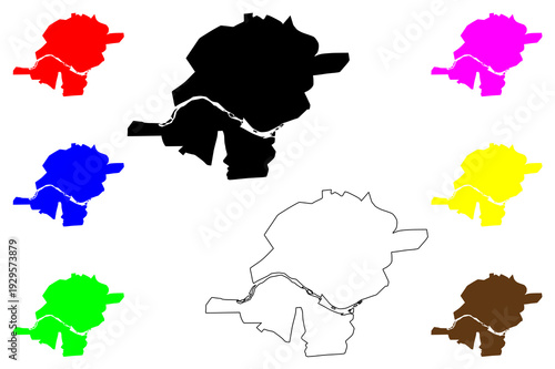 Salamanca city (Kingdom of Spain) map vector illustration, scribble sketch Salamanca map