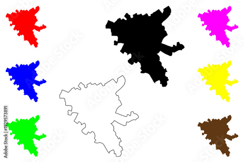 Reus city (Kingdom of Spain) map vector illustration, scribble sketch Reus map