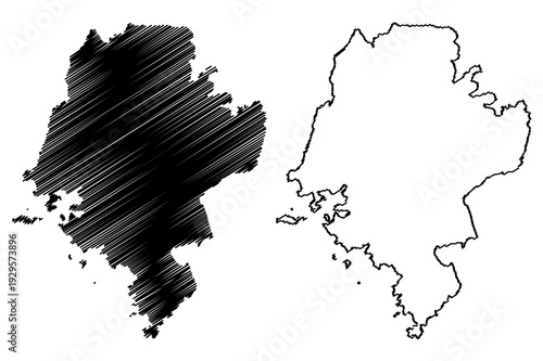 Siaya County (Republic of Kenya, Nyanza Province) map vector illustration, scribble sketch Siaya map