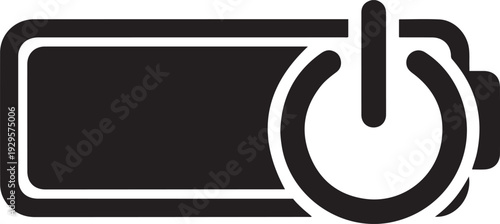 Battery Power Symbol with Power Button Icon Energy Indicator Technology Concept
