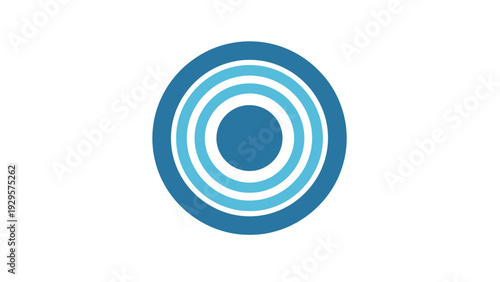 Blue target symbol icon with concentric circles, isolated white background.