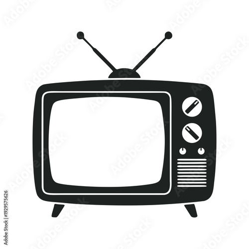 レトロテレビのシルエットアイコン