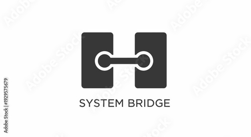 System Bridge Logo Connecting Two Squares.