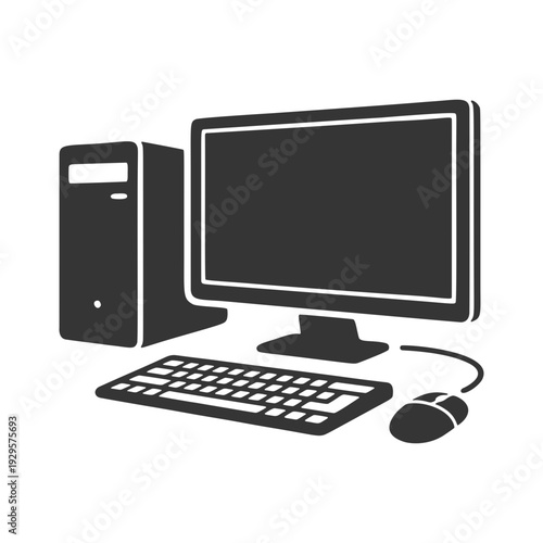 デスクトップパソコンのシルエットアイコン