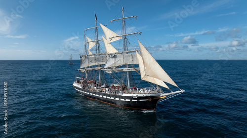 Fotografía Le Belem est le dernier trois-mâts barque français à coque en acier, un des plus anciens trois-mâts en Europe en le plus grand voilier français