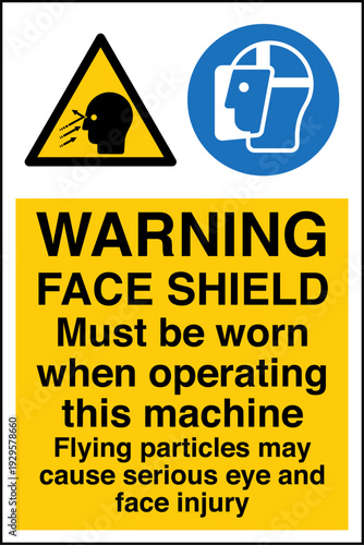 Safety Sign Mandatory Face sh...