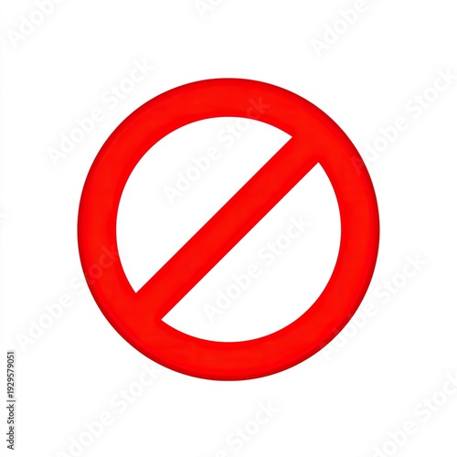 Free Download A red circle with a diagonal red bar over it, signifying prohibition, against a white background - GFXLoad