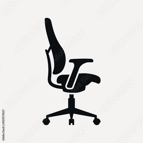 Black ergonomic office chair with five-star base and wheels on a light background ergonomic chair