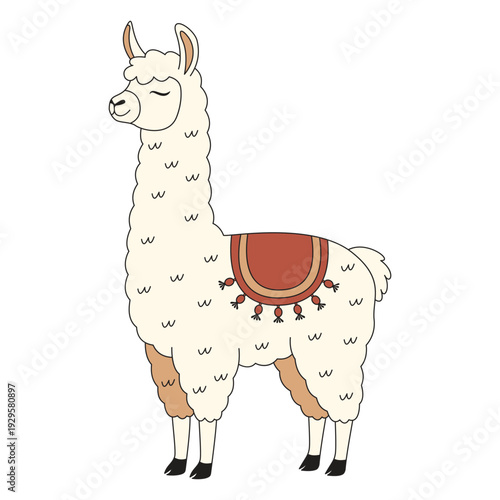 Aesthetic Earth Tone Llama Illustration for Modern Boho Nursery Decor