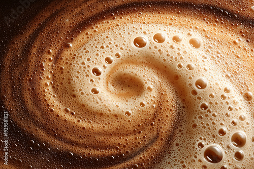 Coffee foam texture with bubbles