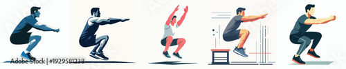 Vector of man squad jump