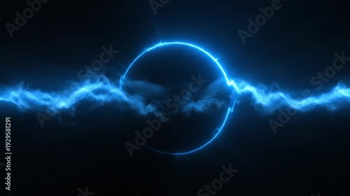 Wallpaper Mural Dynamic glowing blue energy circle with electric current, symbolizing abstract digital power and a futuristic AI core Torontodigital.ca
