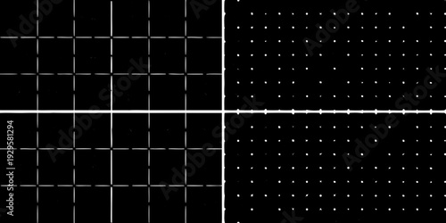 Black and white grid pattern divided into four symmetrical quadrants