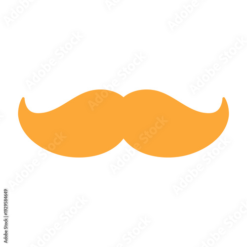 Mustache illustration in simple flat style. Funny Irish accessory for St. Patrick celebration, party decor, greeting print and festive holiday design. Vector. Hand drawn. Isolated white background.