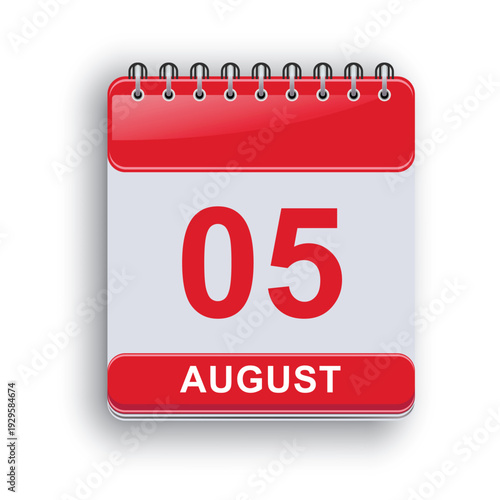 August 05 Daily Calendar Template Elegant Minimal Layout