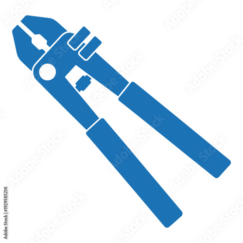 Blue icon of a pair of gripping pliers on white background icon