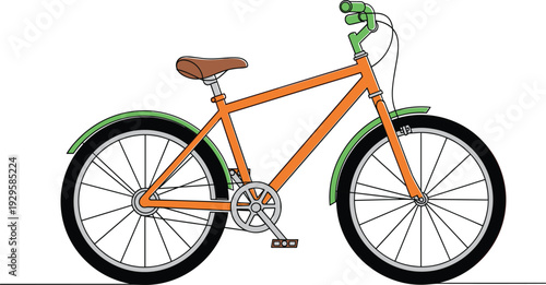 Urban Commuter Bicycle Vector Set – Classic City Bike Illustration in Full Color and Black and White Line Art for Lifestyle Branding and Eco-Friendly Transport
