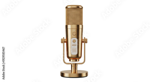 Wallpaper Mural Gold Studio Microphone on Stand. Torontodigital.ca