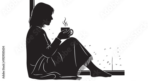 Mindful Moment Silhouette: Solitude & Reflection