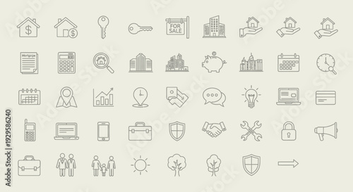 Collection of Business and Finance Related Icons for Digital Use.