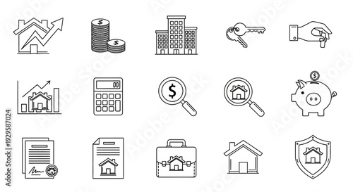 Real Estate Icons Collection for Business and Finance.