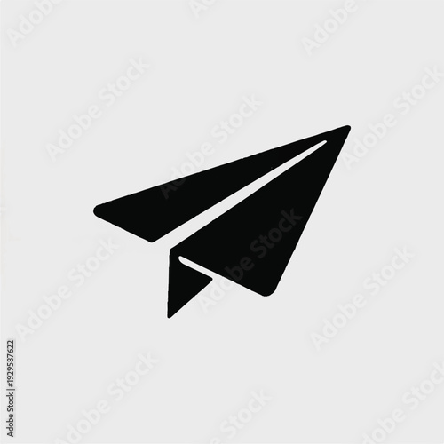 paper airplane send message flat black icon