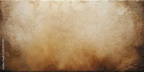 A blank vintage parchment with a worn beige texture and stained grunge patterns provides an aged antique paper backdrop for a retro design