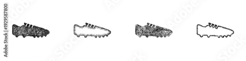 Sketch soccer cleats icon design set