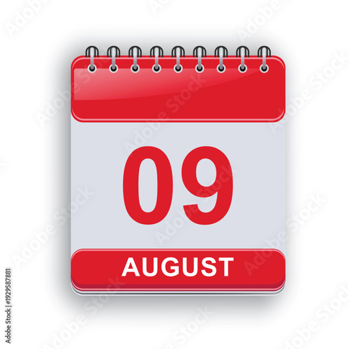August 09 Daily Calendar Template Simple Modern Layout