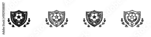 Sketch soccer league icon design set