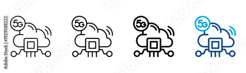 G Technology Icon Different Style Outline Collection Set Vector Illustration