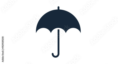 Black Umbrella Icon on White Background.