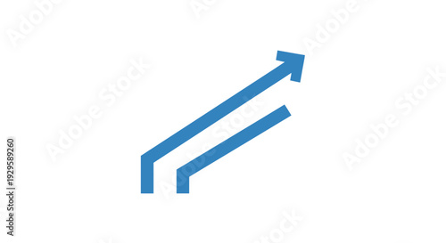 Blue Double Arrow Symbol Pointing Upward.