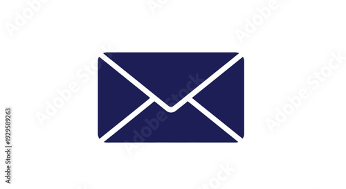 Blue Envelope Icon Simple Design Element.
