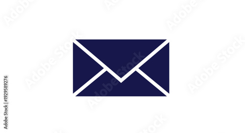 Blue Envelope Icon on White Background.