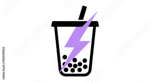Boba Tea with Purple Lightning Bolt.