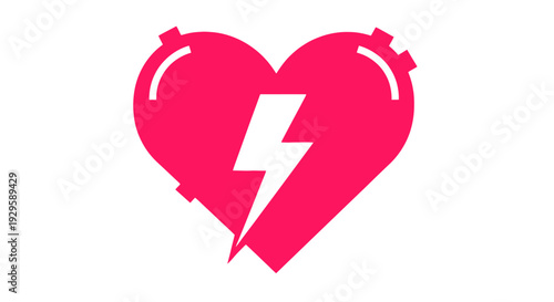 Broken Heart with Lightning Bolt Symbol.