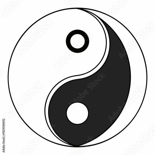 Yin Yang Symbol Balance Harmony Vector Illustration for Spiritual and Zen Design