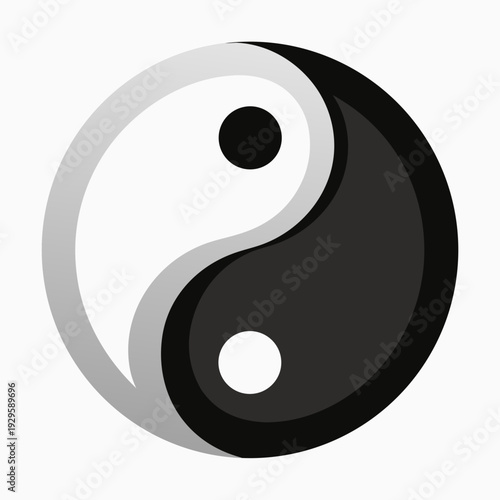 Yin Yang Symbol Balance Harmony Vector Illustration for Spiritual and Zen Design