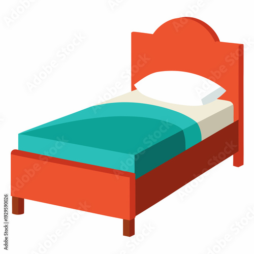 Modern Comfortable Bed Illustration for Interior Design and Furniture Graphics