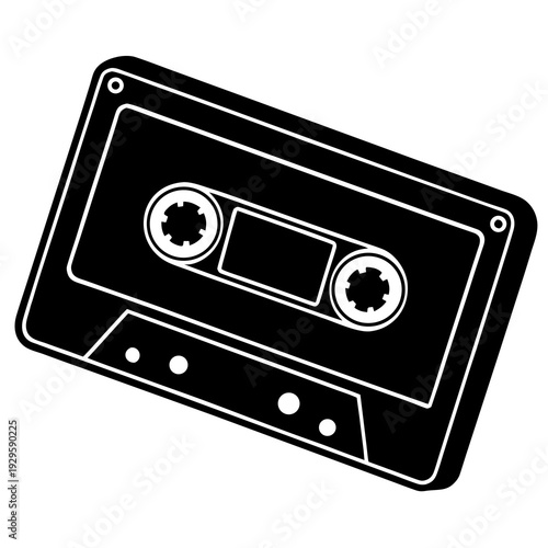 Vintage Cassette Tape Vector Illustration – Retro Music Graphic Design Asset