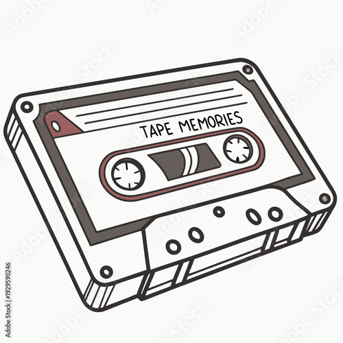Vintage Cassette Tape Vector Illustration – Retro Music Graphic Design Asset