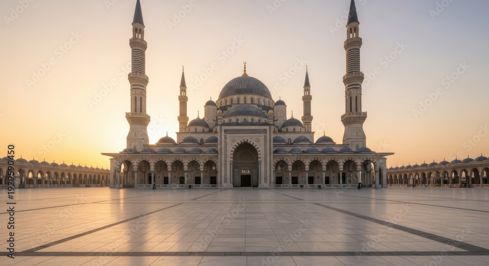 Fototapeta premium Grand Mosque Architecture at Sunset Time.